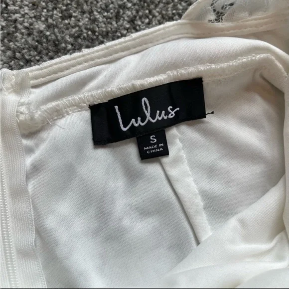 Lulu's White Lace Long Sleeved Open Back Dress - small - Picture 3 of 6